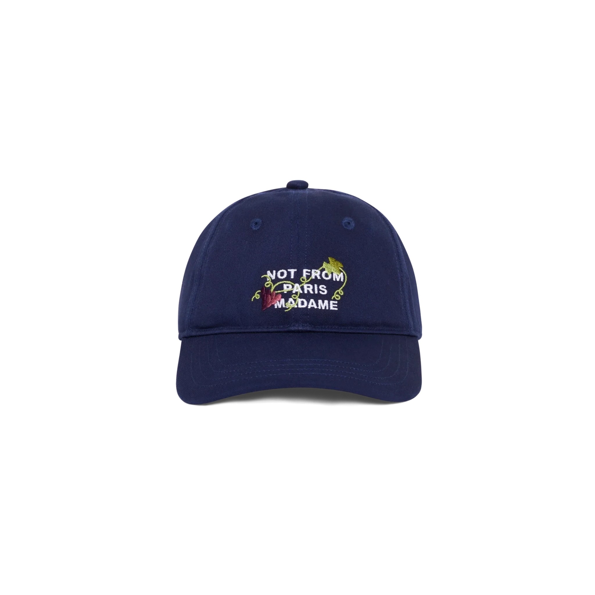 Vine Embroidered Slogan Cap Navy