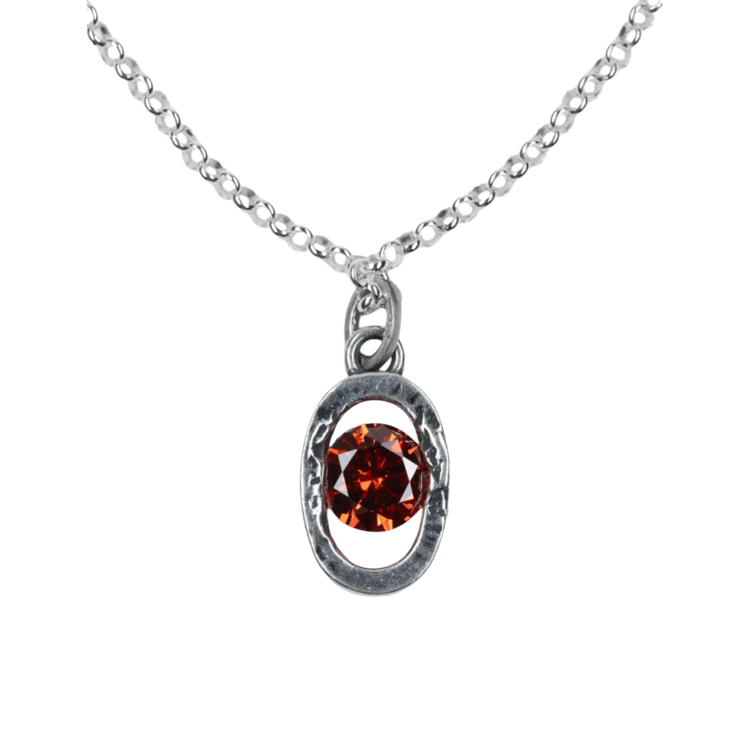 Icon Link Ruby Necklace Silver Única