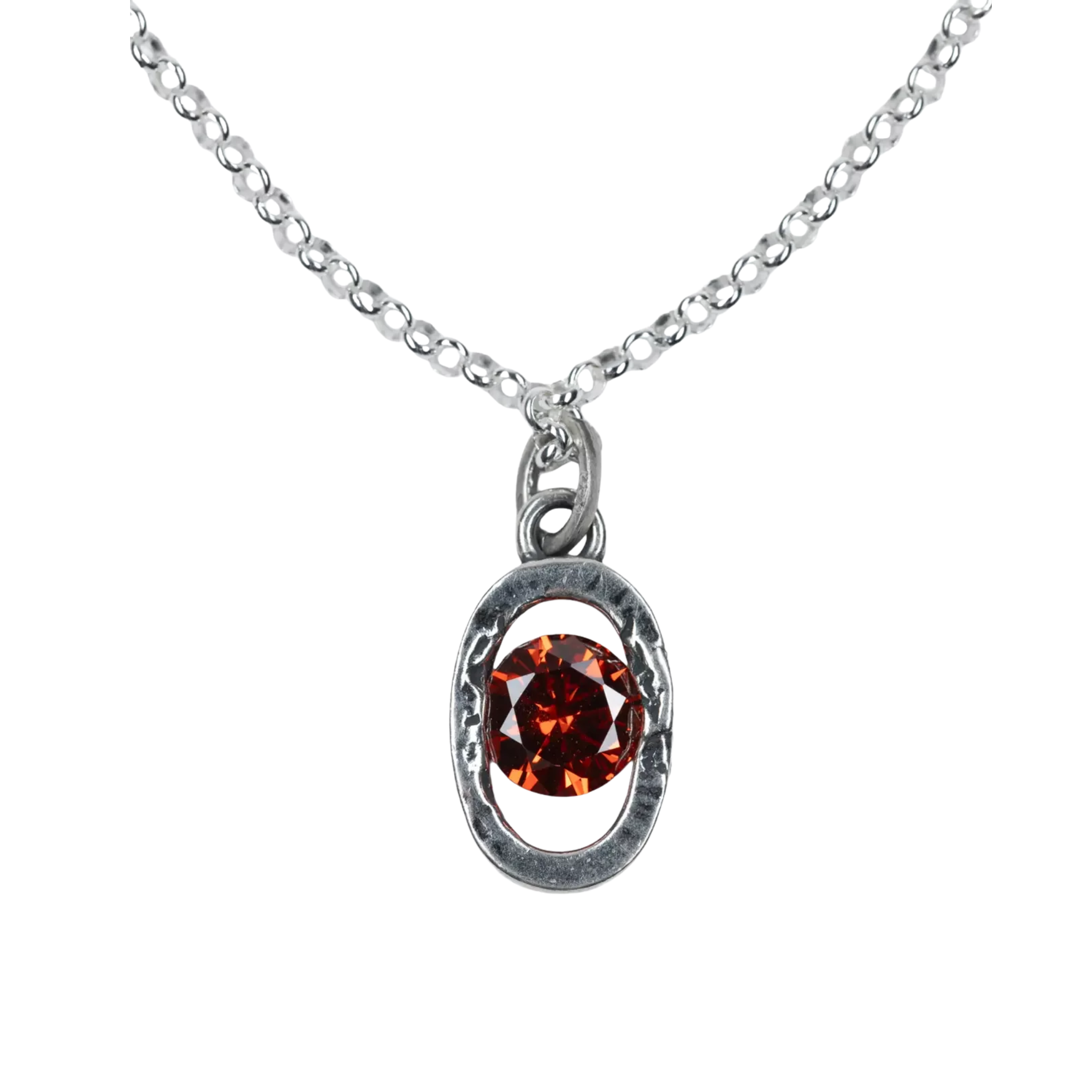 Icon Link Ruby Necklace Silver Única
