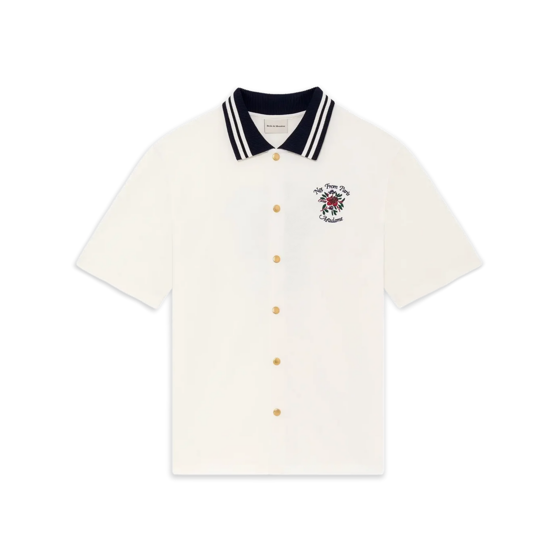 Chemise Piquée Slogan Rose