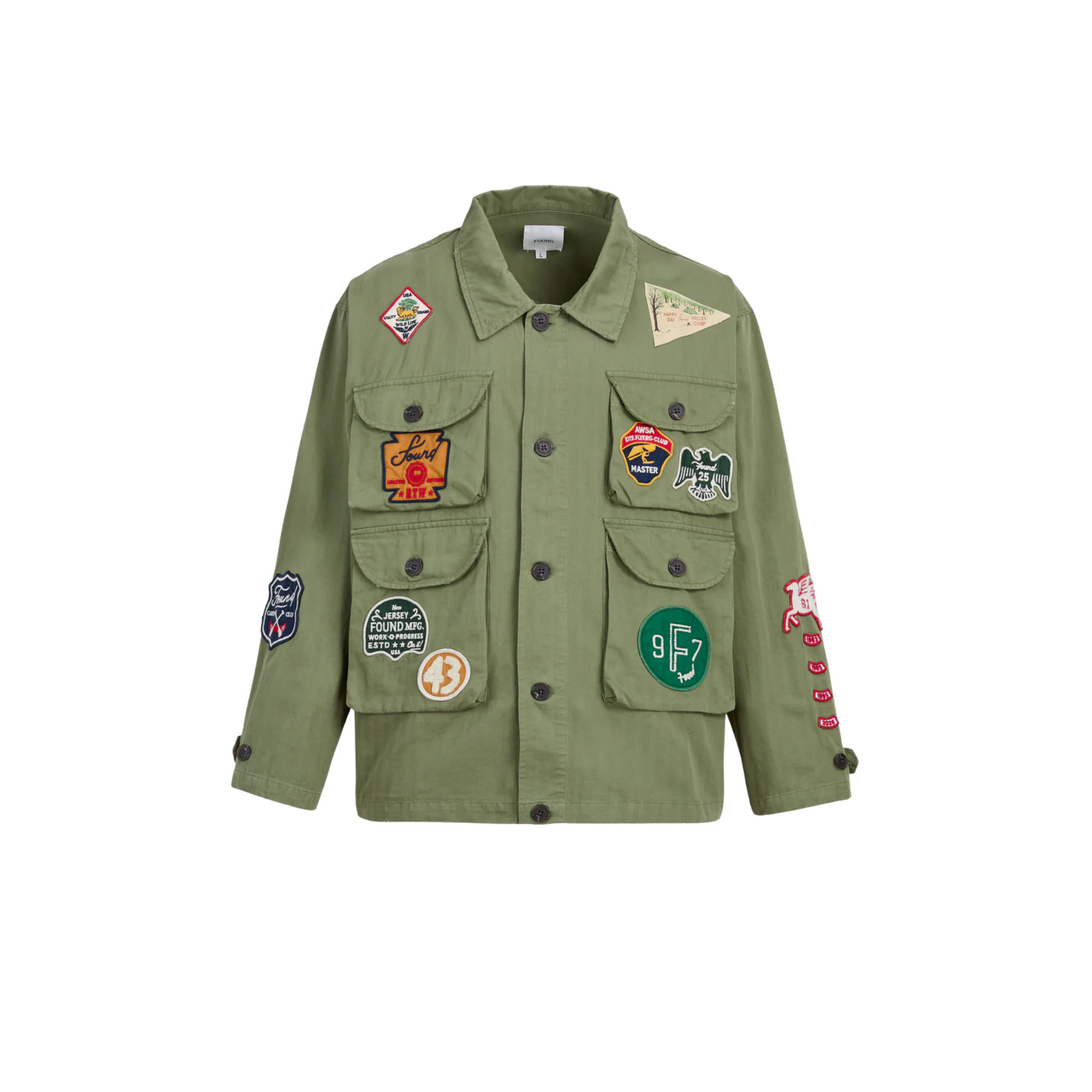 Utility Patchwork Jacket Faded Hunter Green