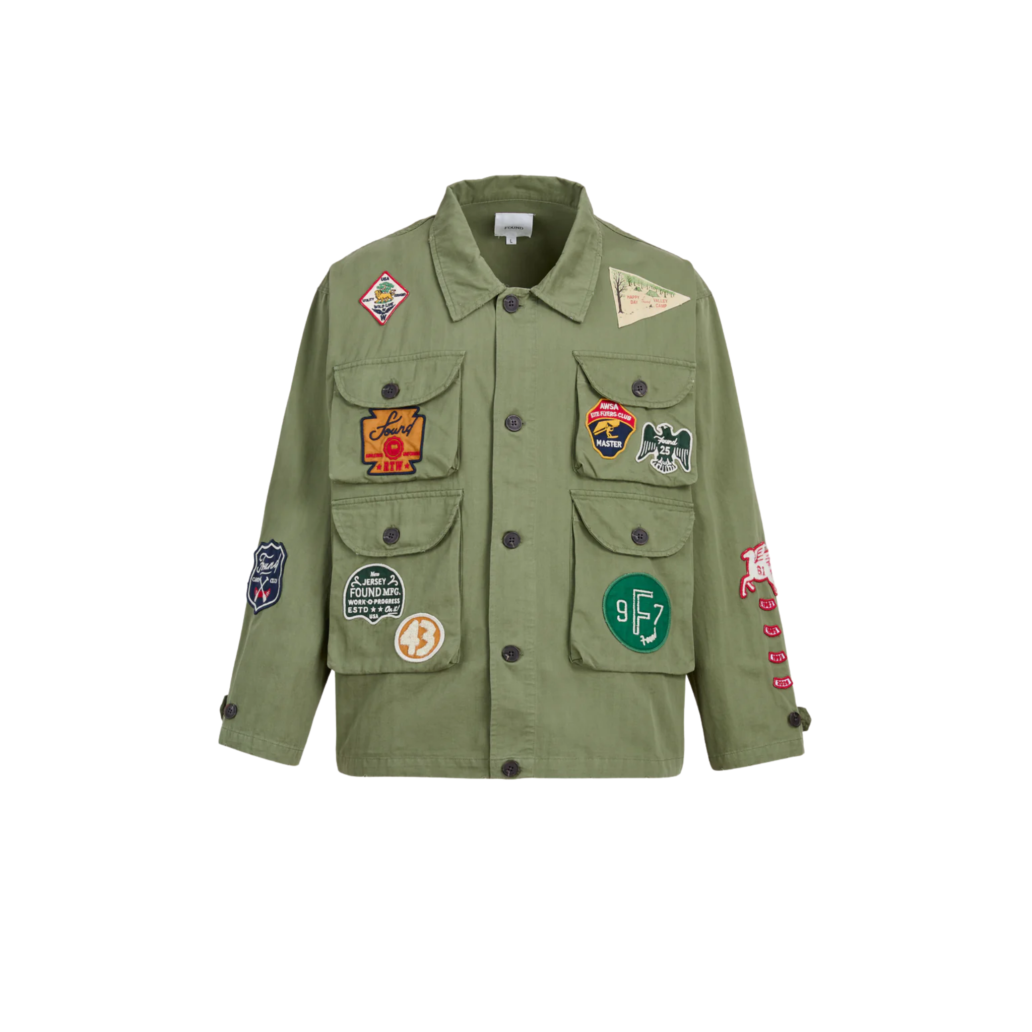 Utility Patchwork Jacket Faded Hunter Green