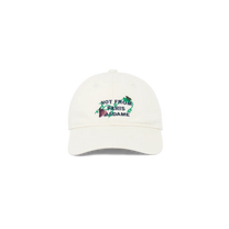 Vine Embroidered Slogan Cap Off White