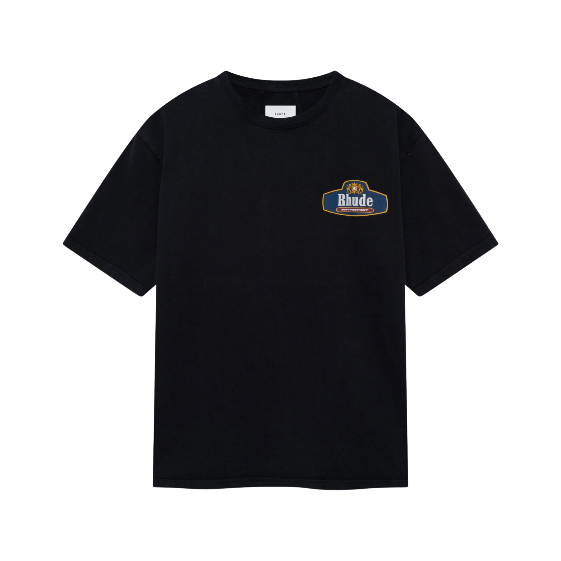 RHUDE RACING CREST TEE VINTAGE BLACK