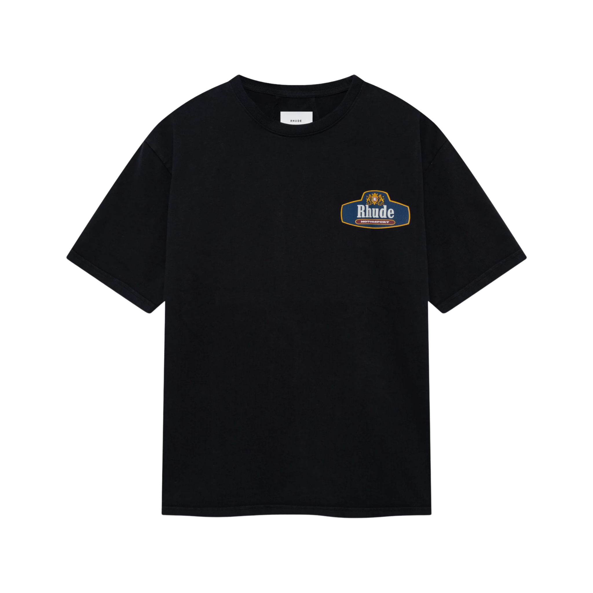 RHUDE RACING CREST TEE VINTAGE BLACK