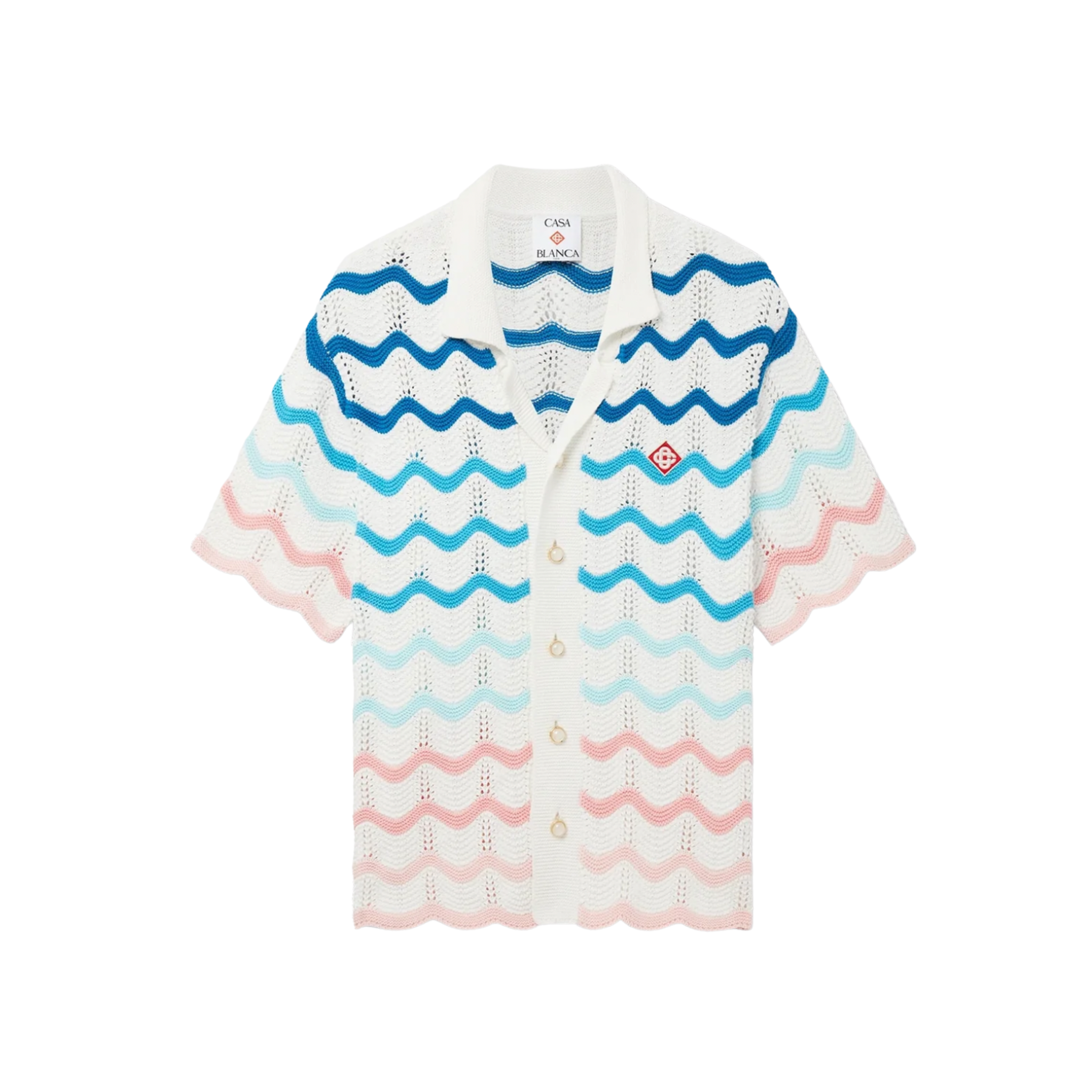Gradient Wave Crochet Shirt
