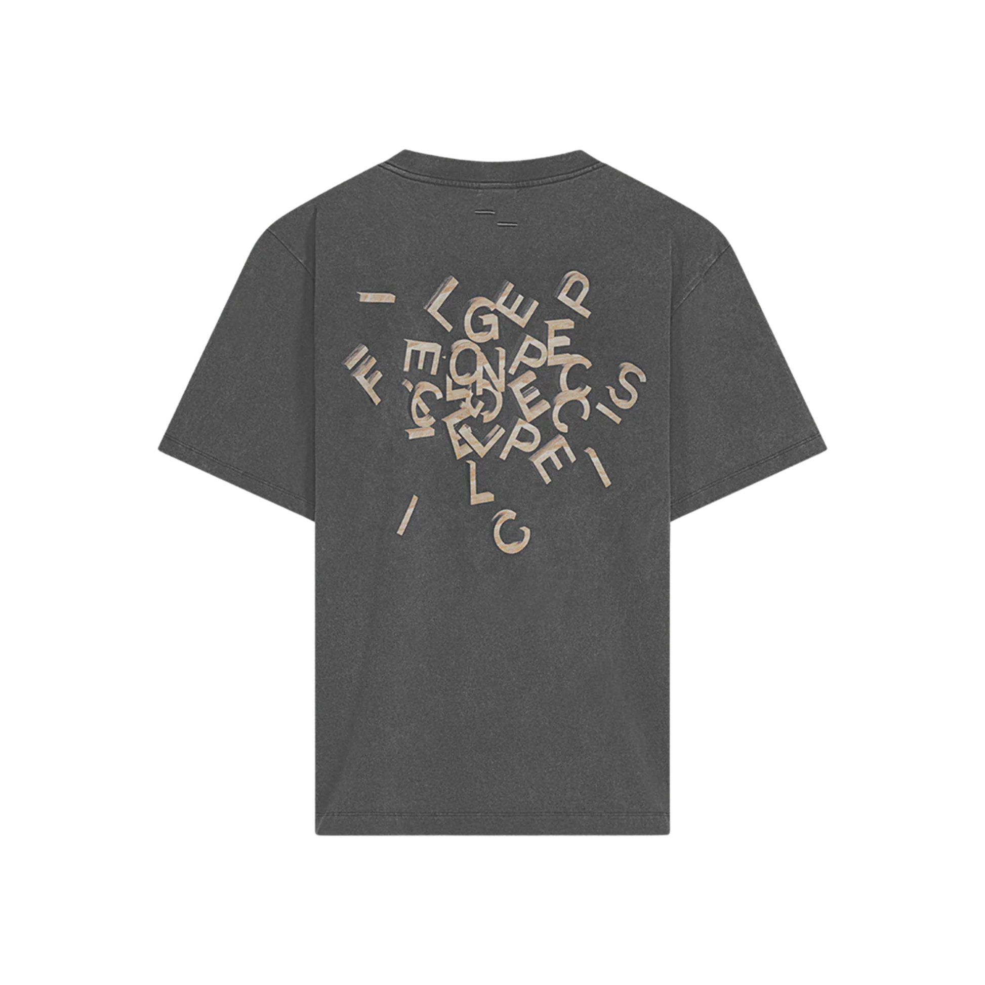 T-shirt Alphabet Travertine Vintage Black
