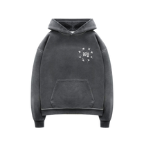 NY PAINT SPLATTER WASHED GREY HOODI