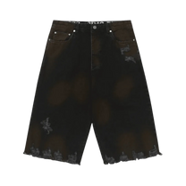 Black Denim Capri Trousers - Black Denim