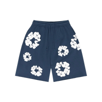 Denim Tears Cotton Wreath Logo Shorts - Navy Blue