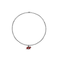 Red Melted Stars Ball Necklace