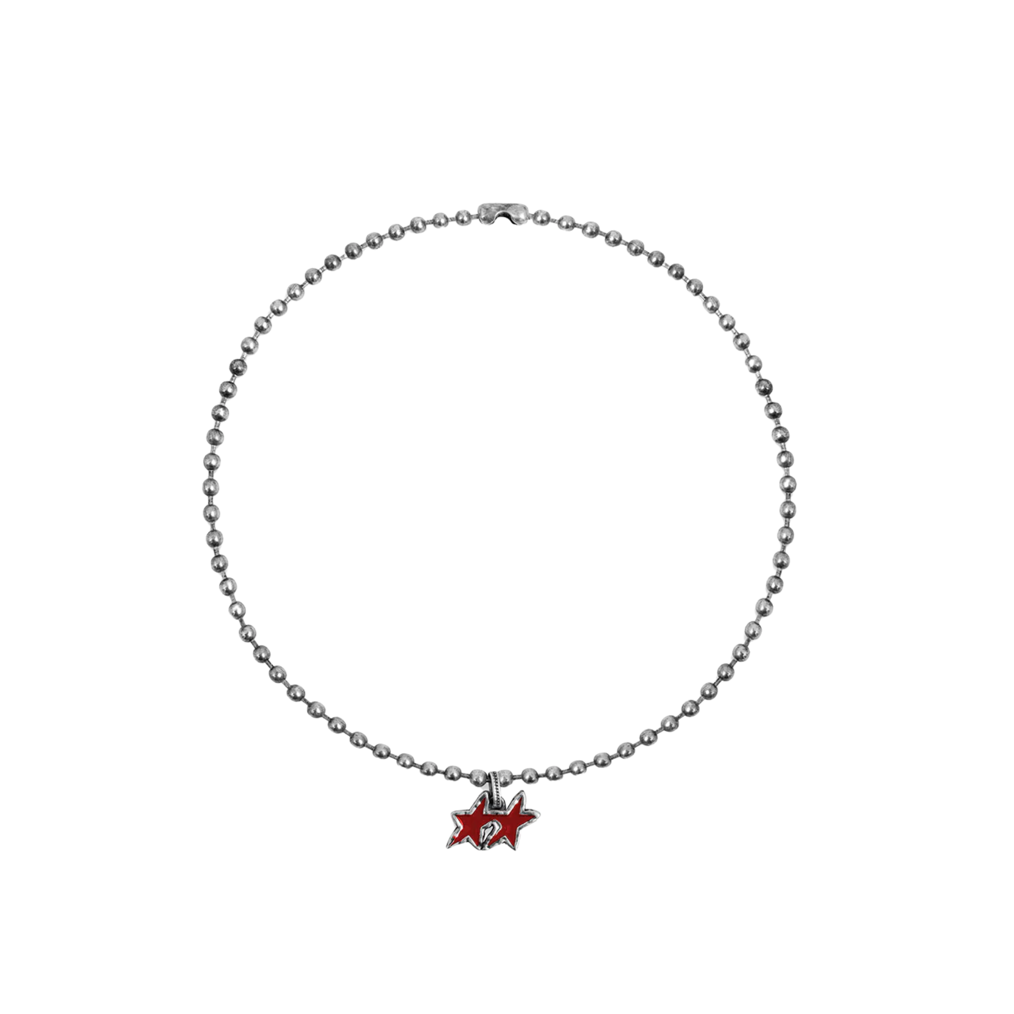 Red Melted Stars Ball Necklace