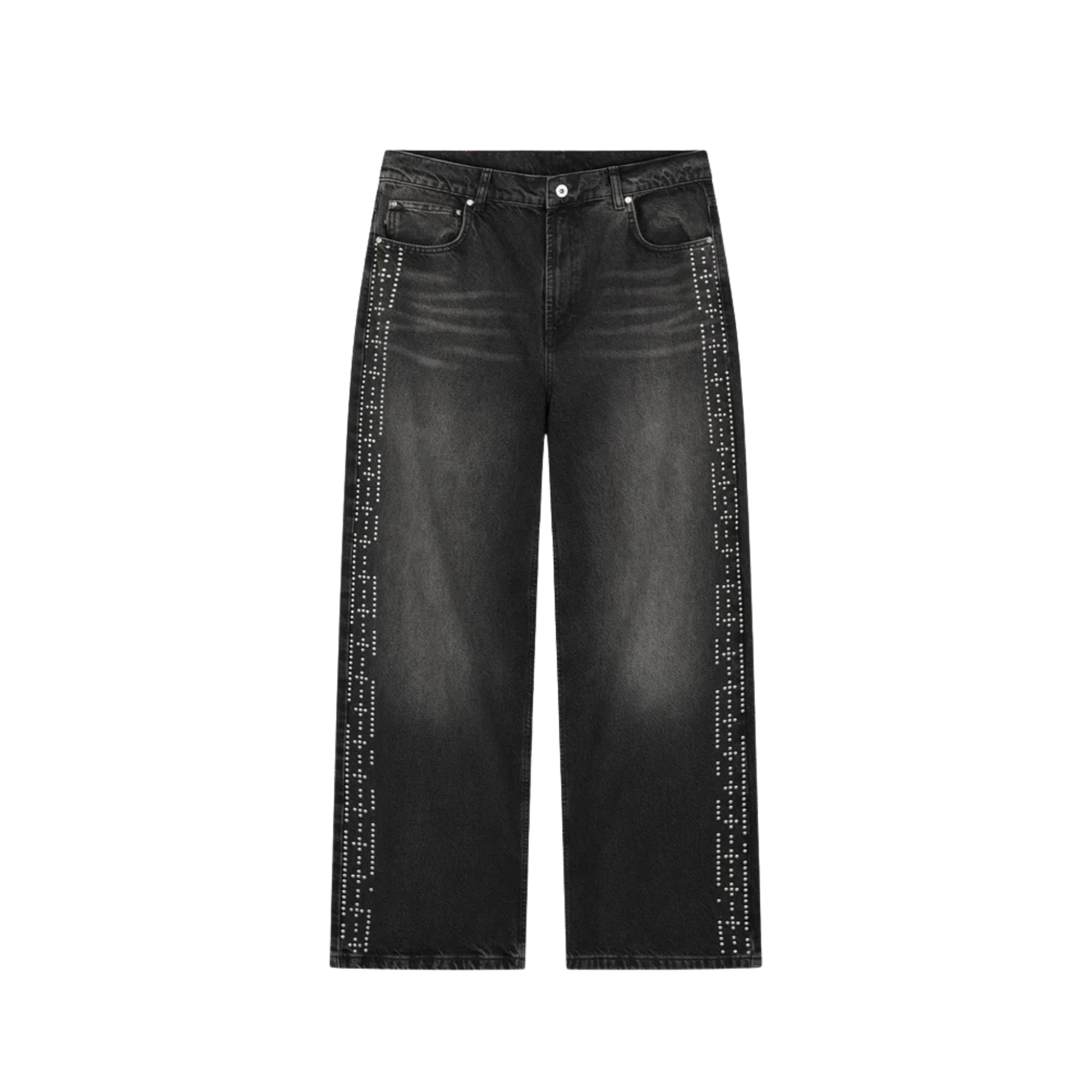PESO BLACK STUDDED DENIM JEANS
