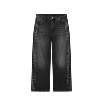 PESO BLACK STUDDED DENIM JEANS