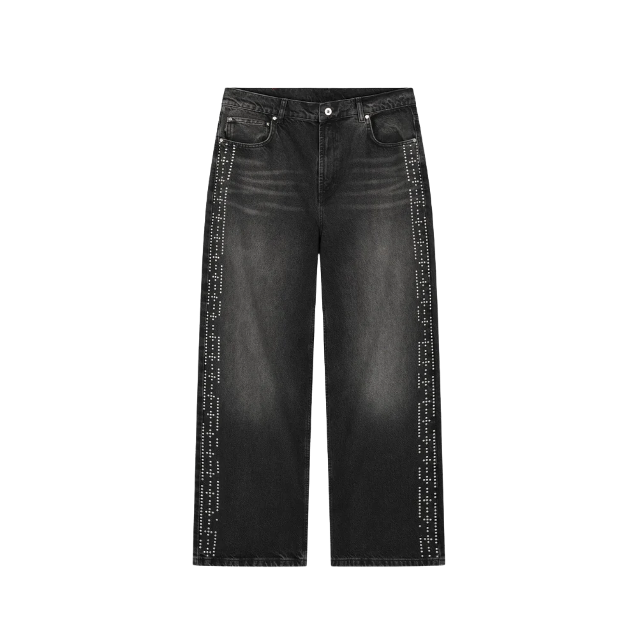 PESO BLACK STUDDED DENIM JEANS