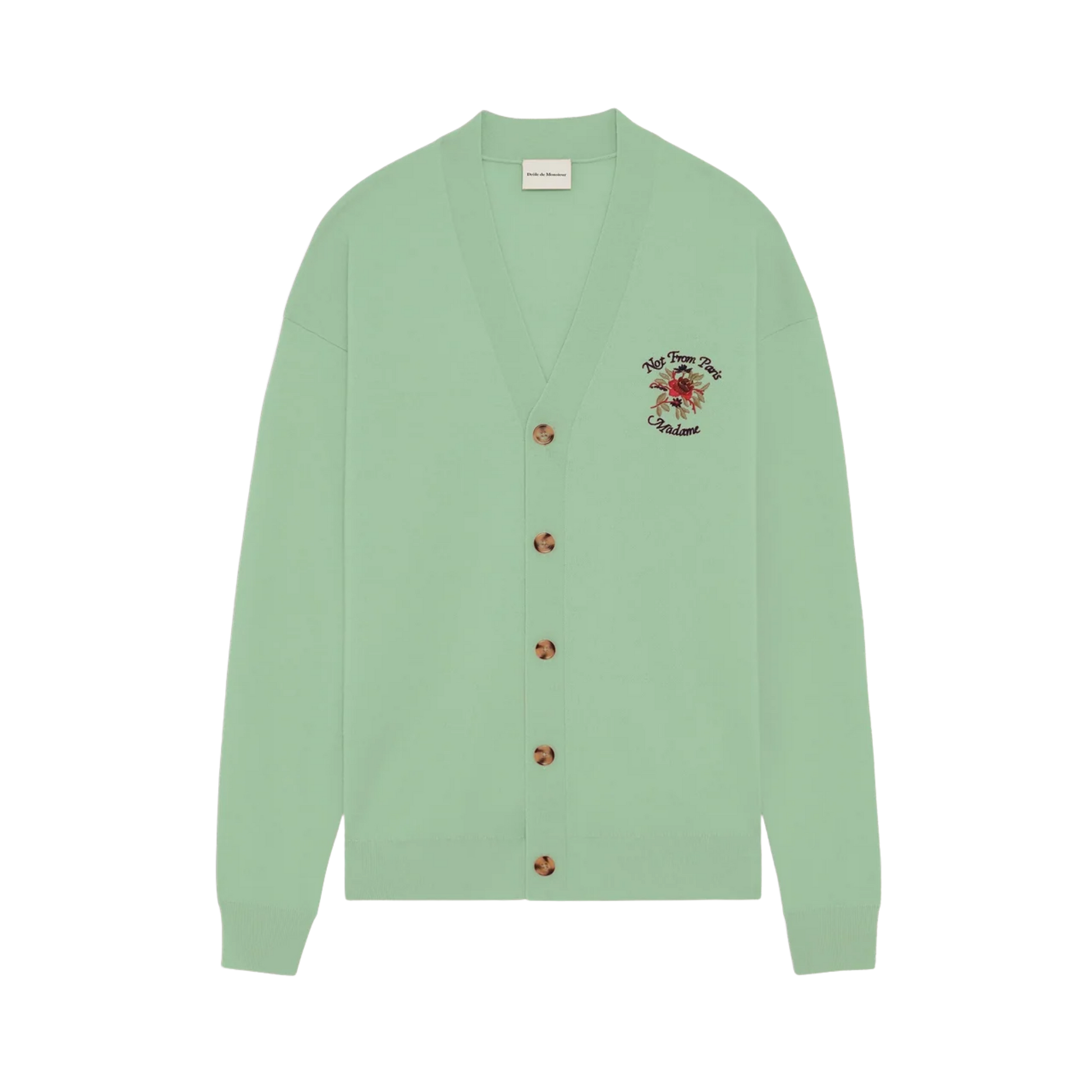 Cardigan Slogan Rose Green