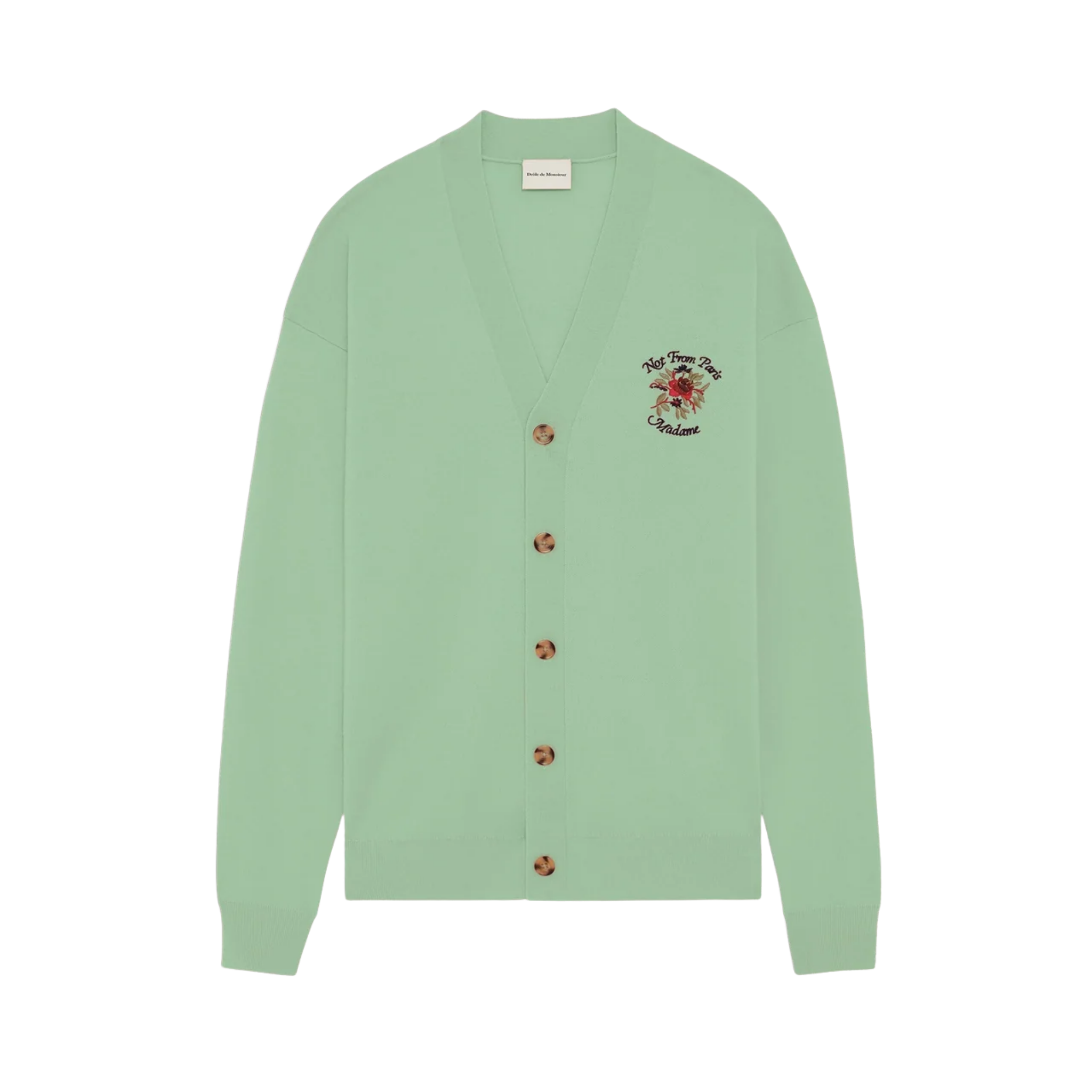 Cardigan Slogan Rose Green