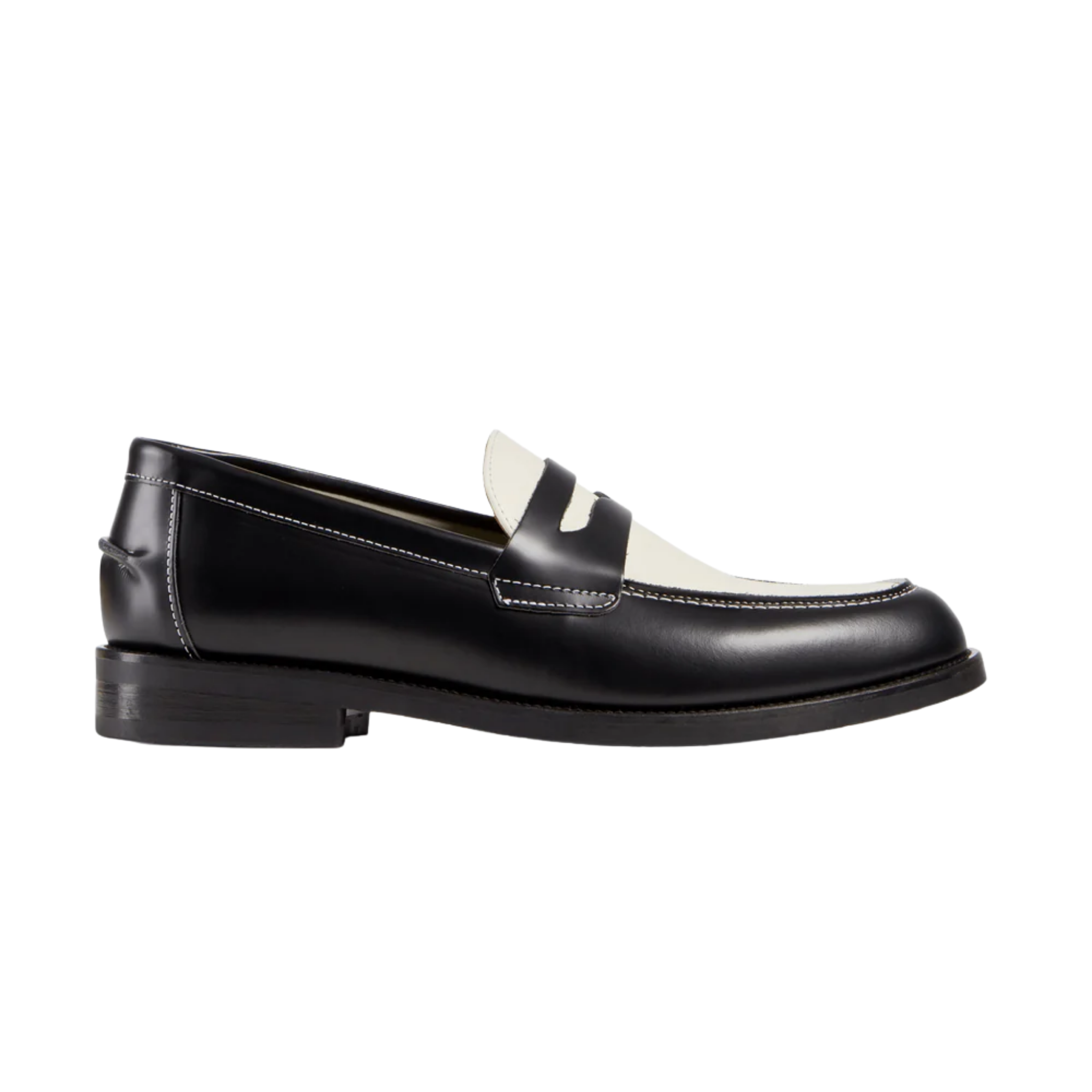 Wilde Black + White Penny Loafer