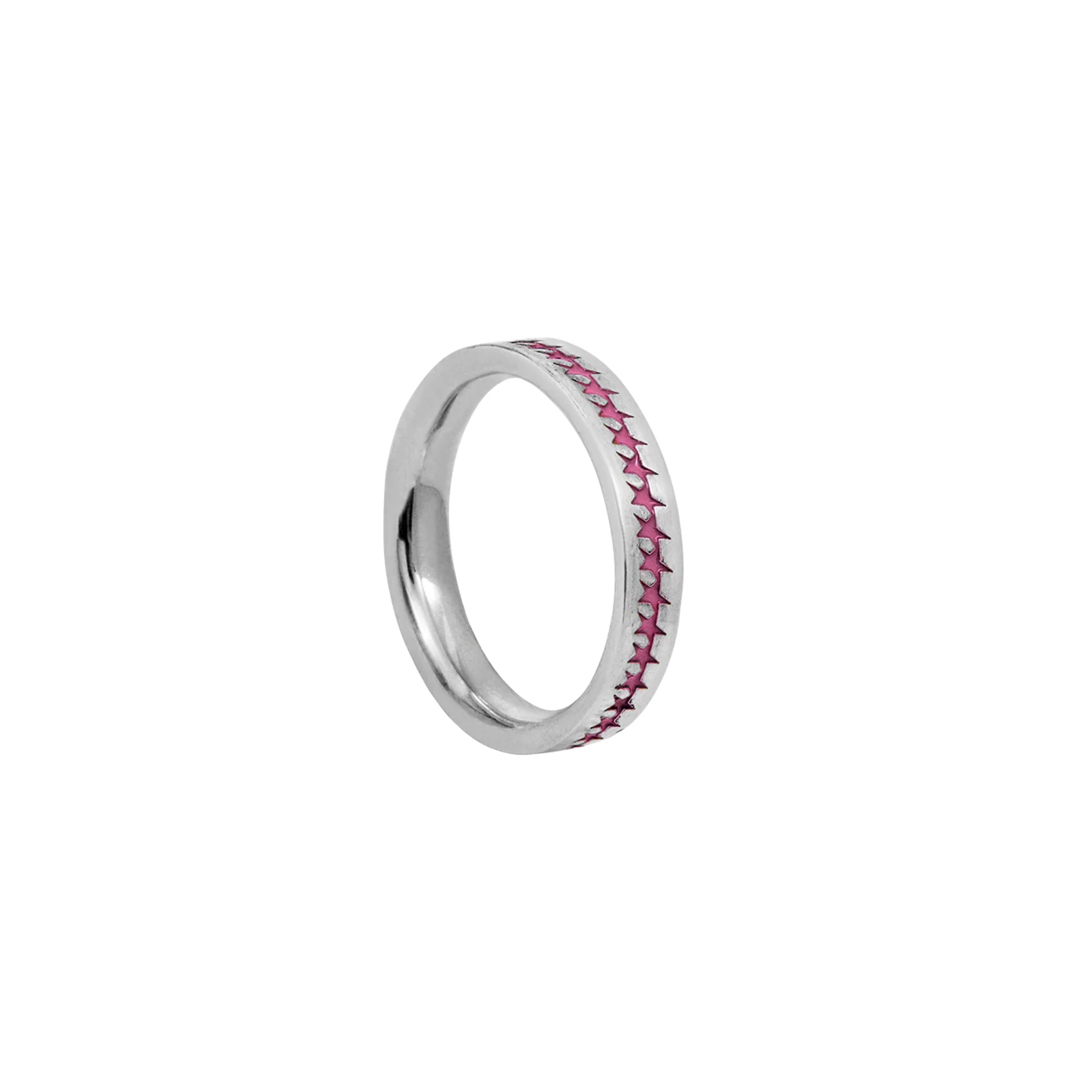 Pink Enameled Starline Ring