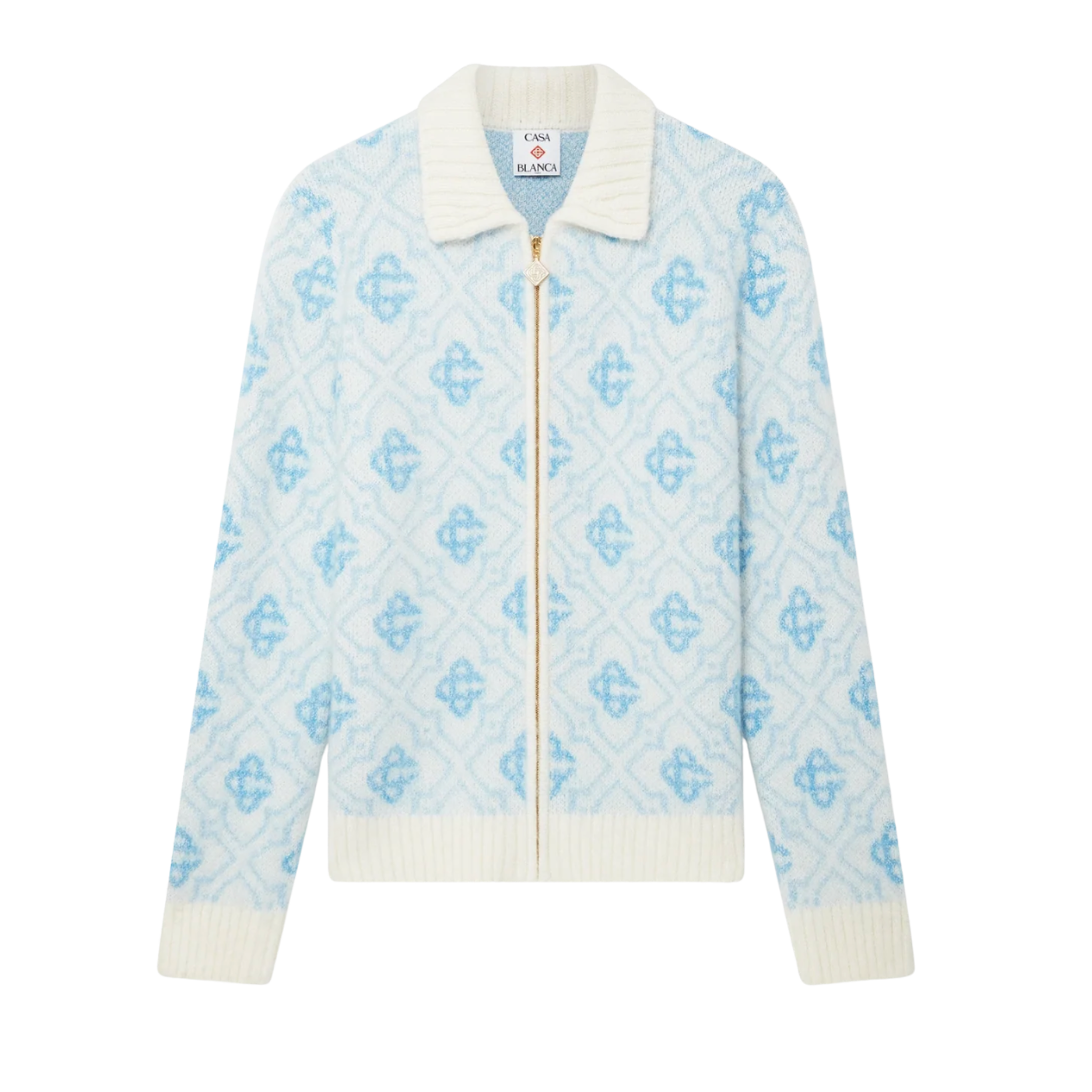 Mohair Monogram Zip Jumper