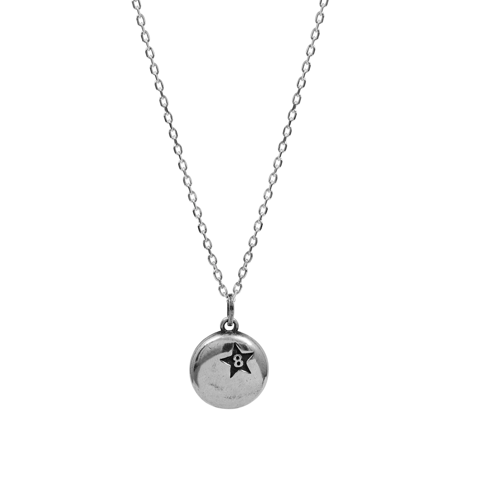 8 Ball Necklace Silver