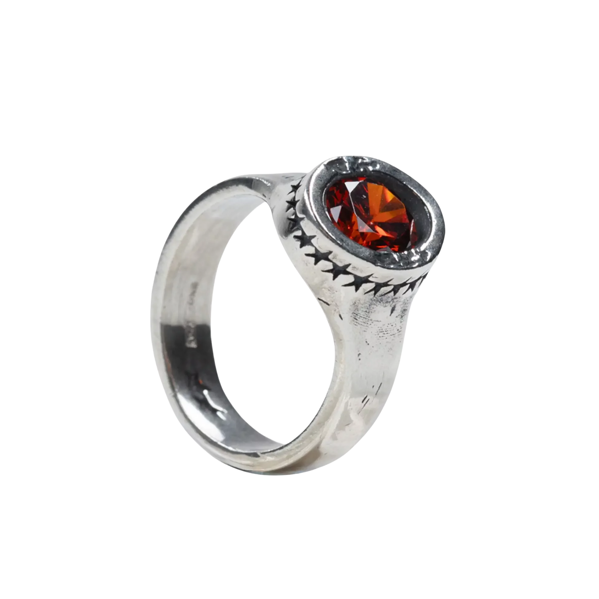 Icon Link Ruby Ring Silver