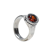 Icon Link Ruby Ring Silver