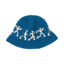 Running Guys Crochet Hat-Blue