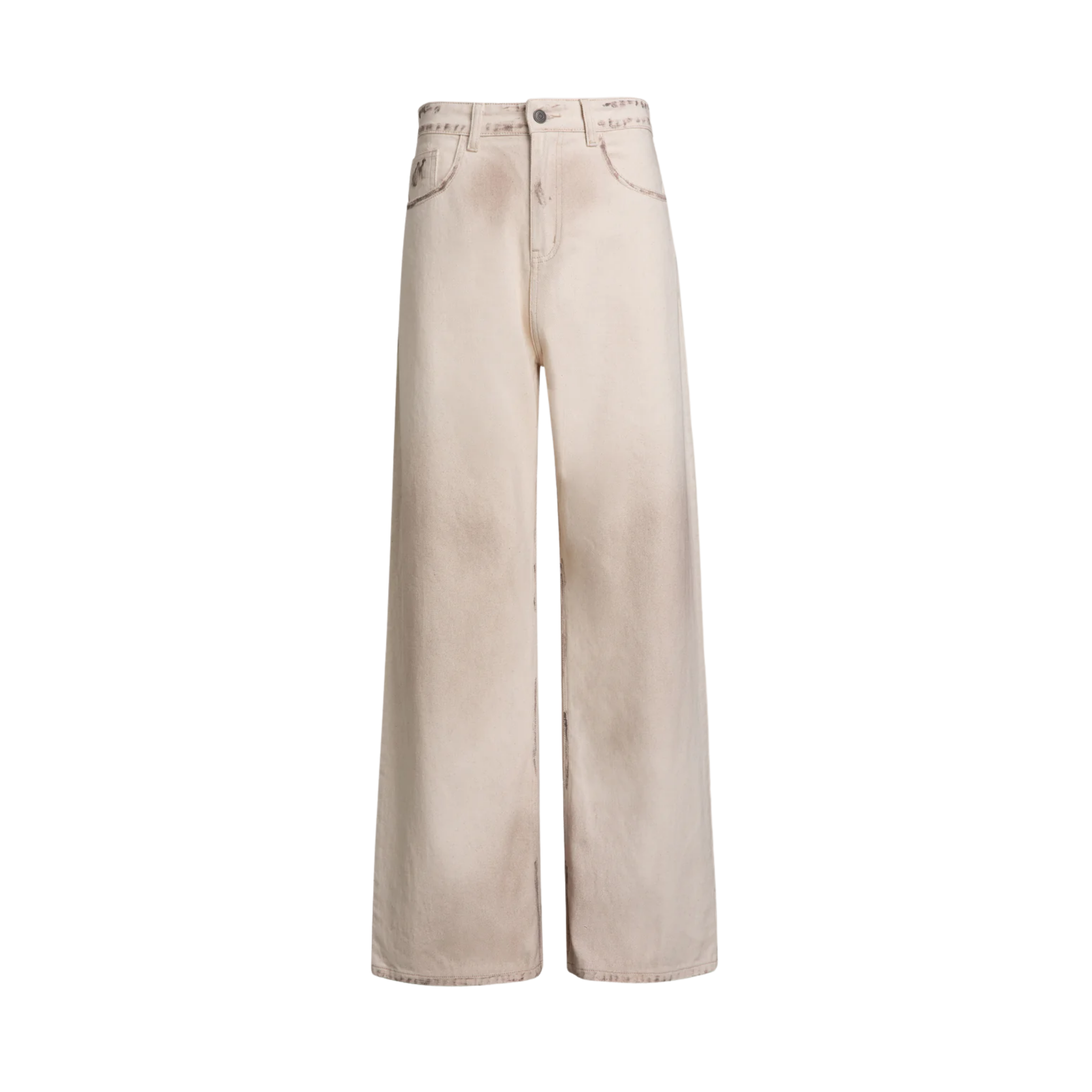 Lacy Baggy Jeans Dirty White