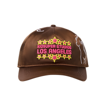 LA Nylon Snapback Hat-Brown