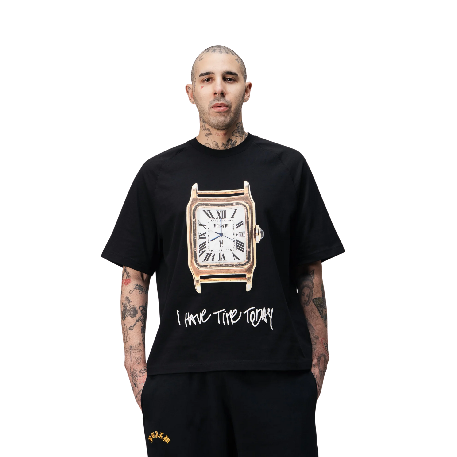 Realm Clock Tee Black