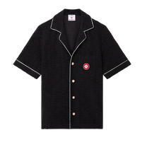 Monogram Jacquard Short Sleeve Towelling Shirt Black