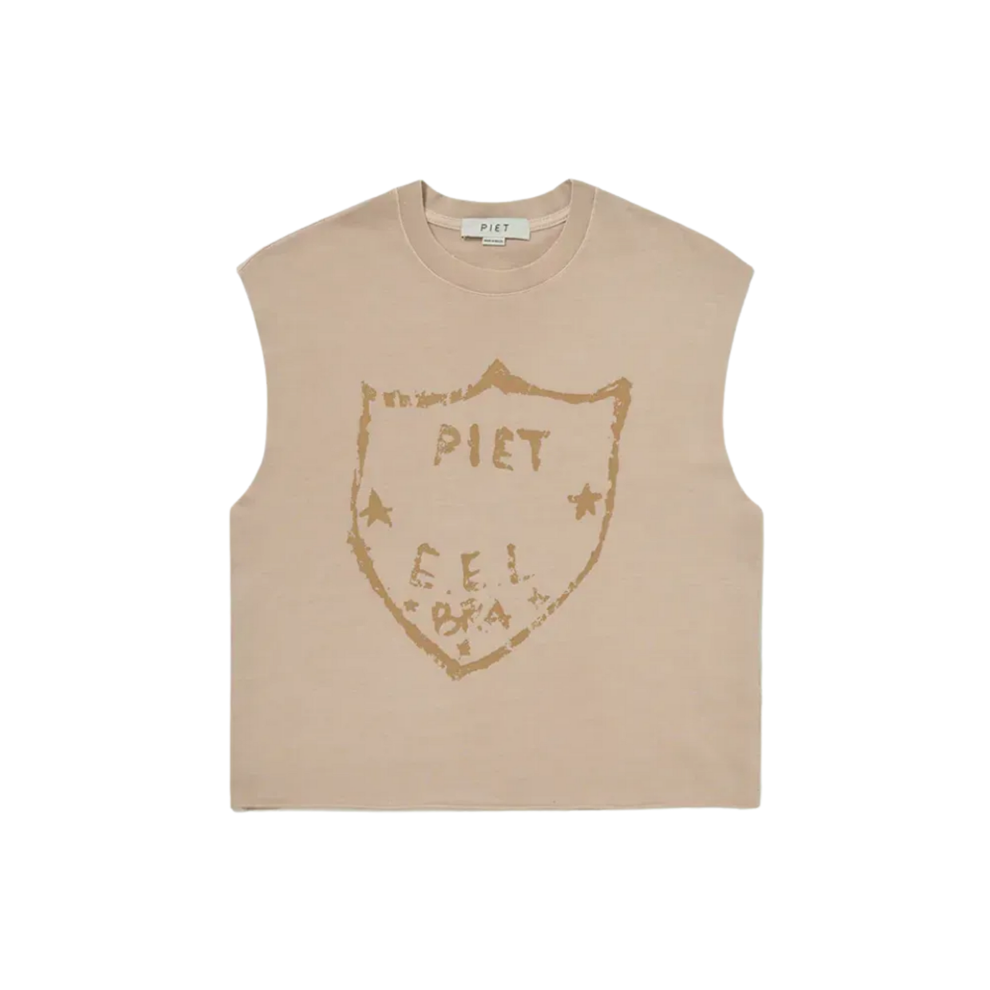 Emblem Raw Edge Oversized Tank Top