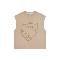 Emblem Raw Edge Oversized Tank Top