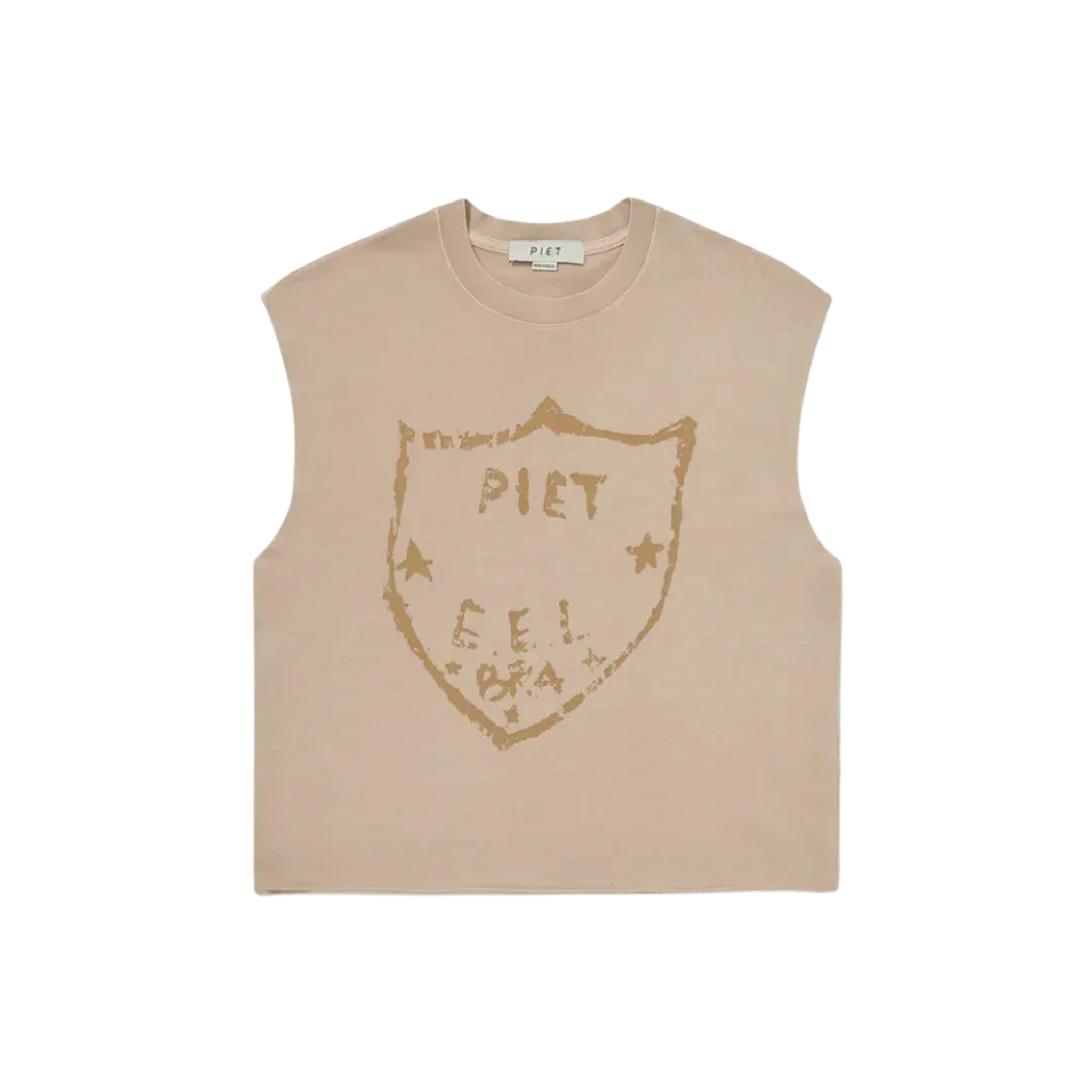 Emblem Raw Edge Oversized Tank Top