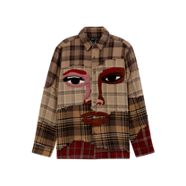 Face Patchwork Flannel Brown