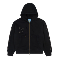 Dove &amp; Eye Studded Hoodie Black