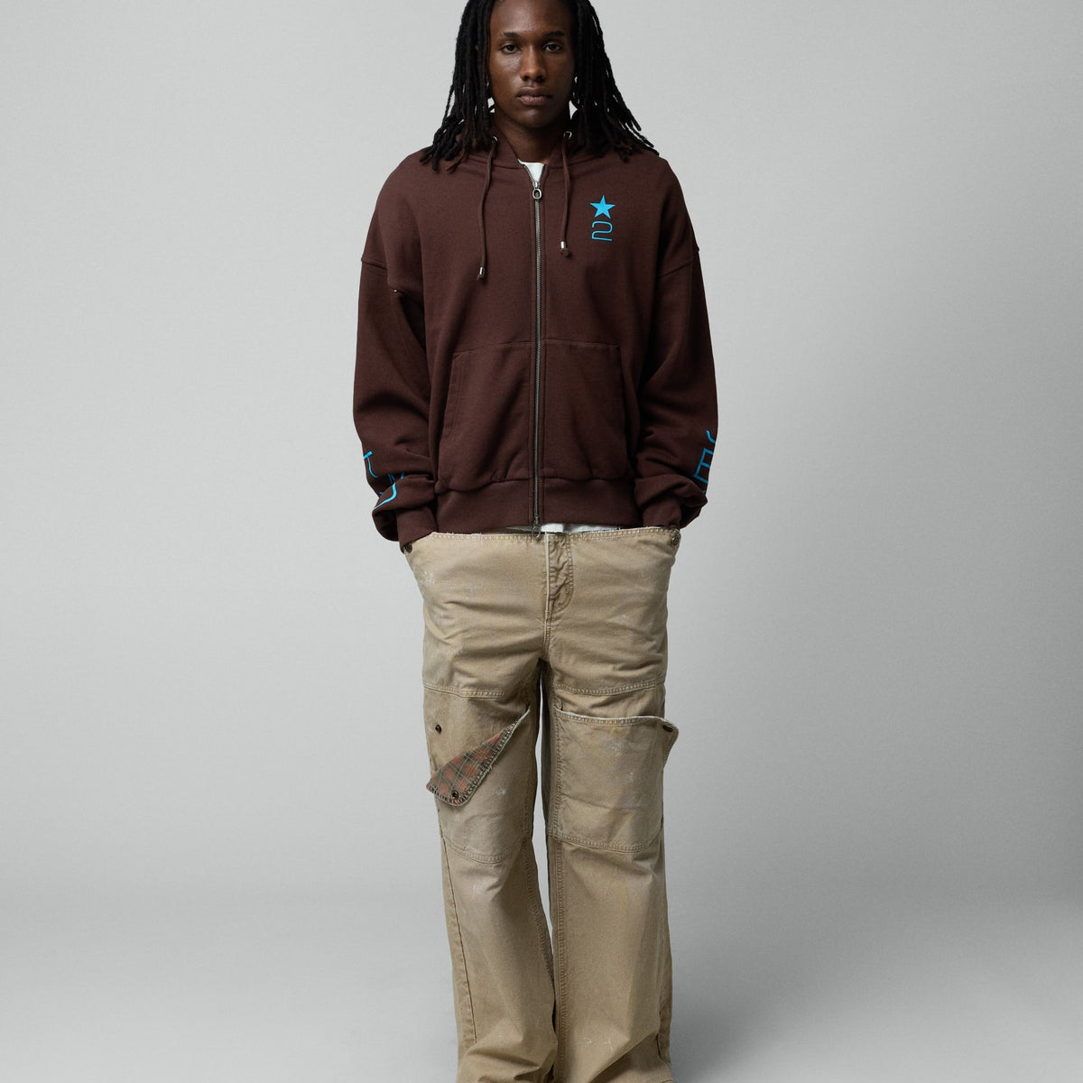 Two Jeys 2 JEYS Zipper Brown