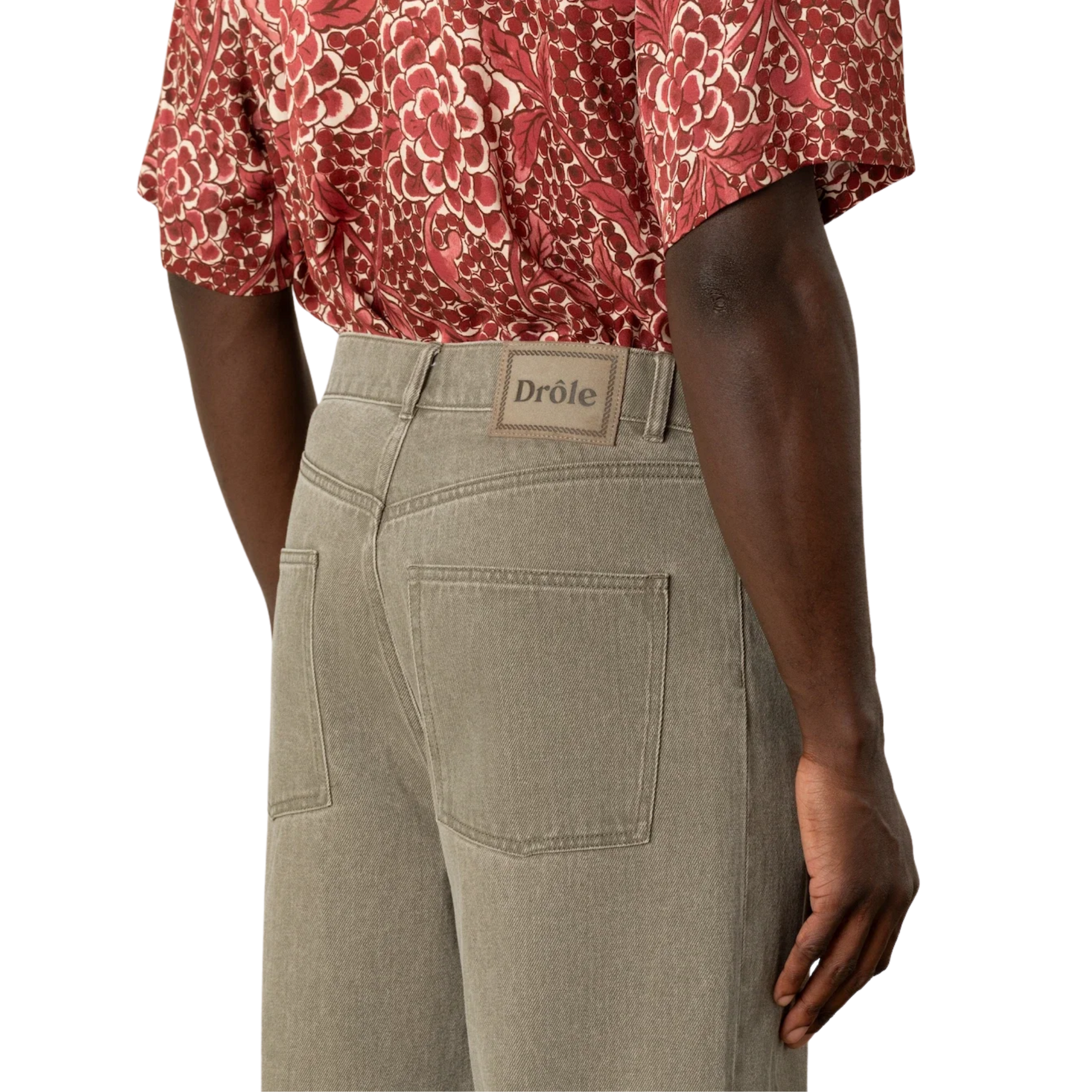 Washed Khaki Straight Jeans