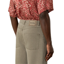 Washed Khaki Straight Jeans