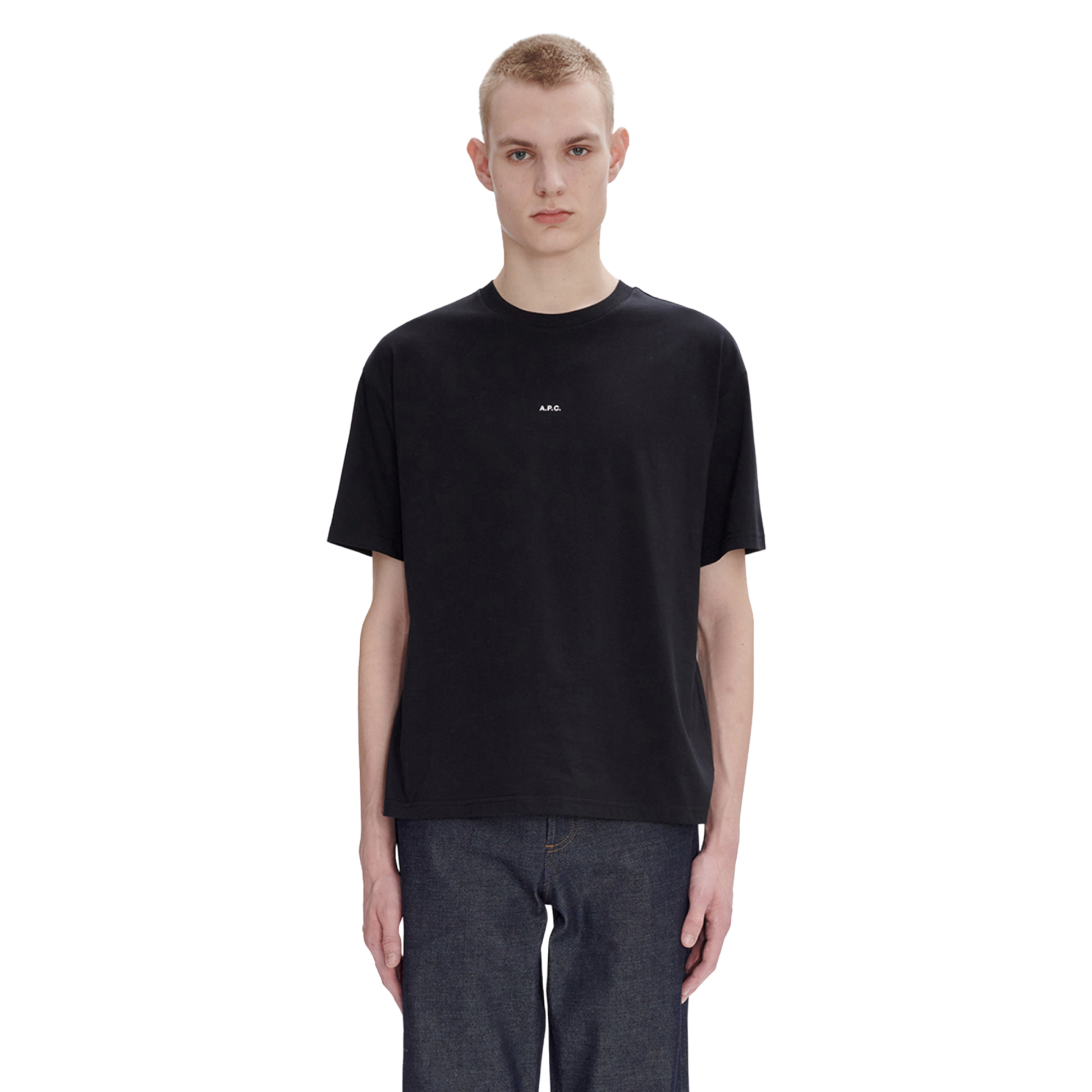 t-shirt boxy micro logo noir
