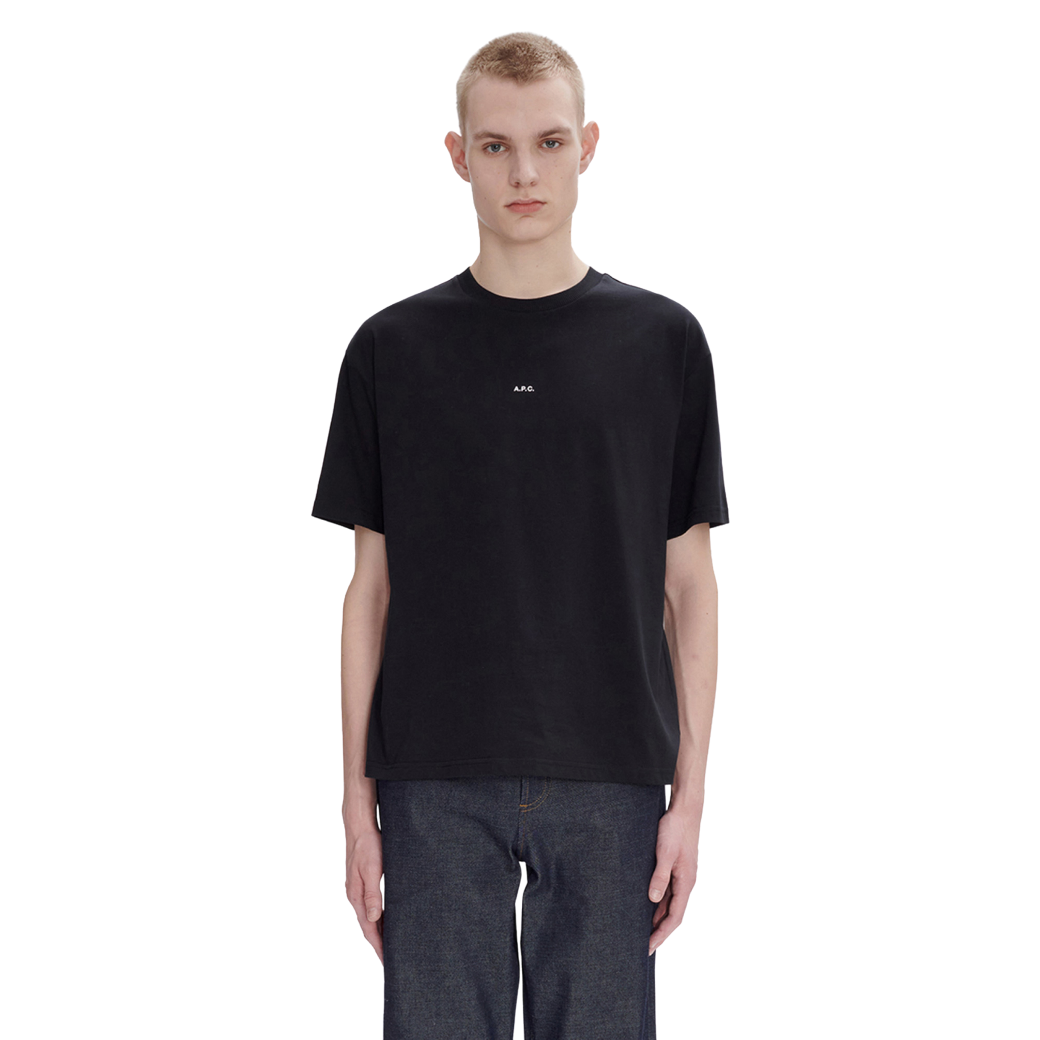 t-shirt boxy micro logo noir