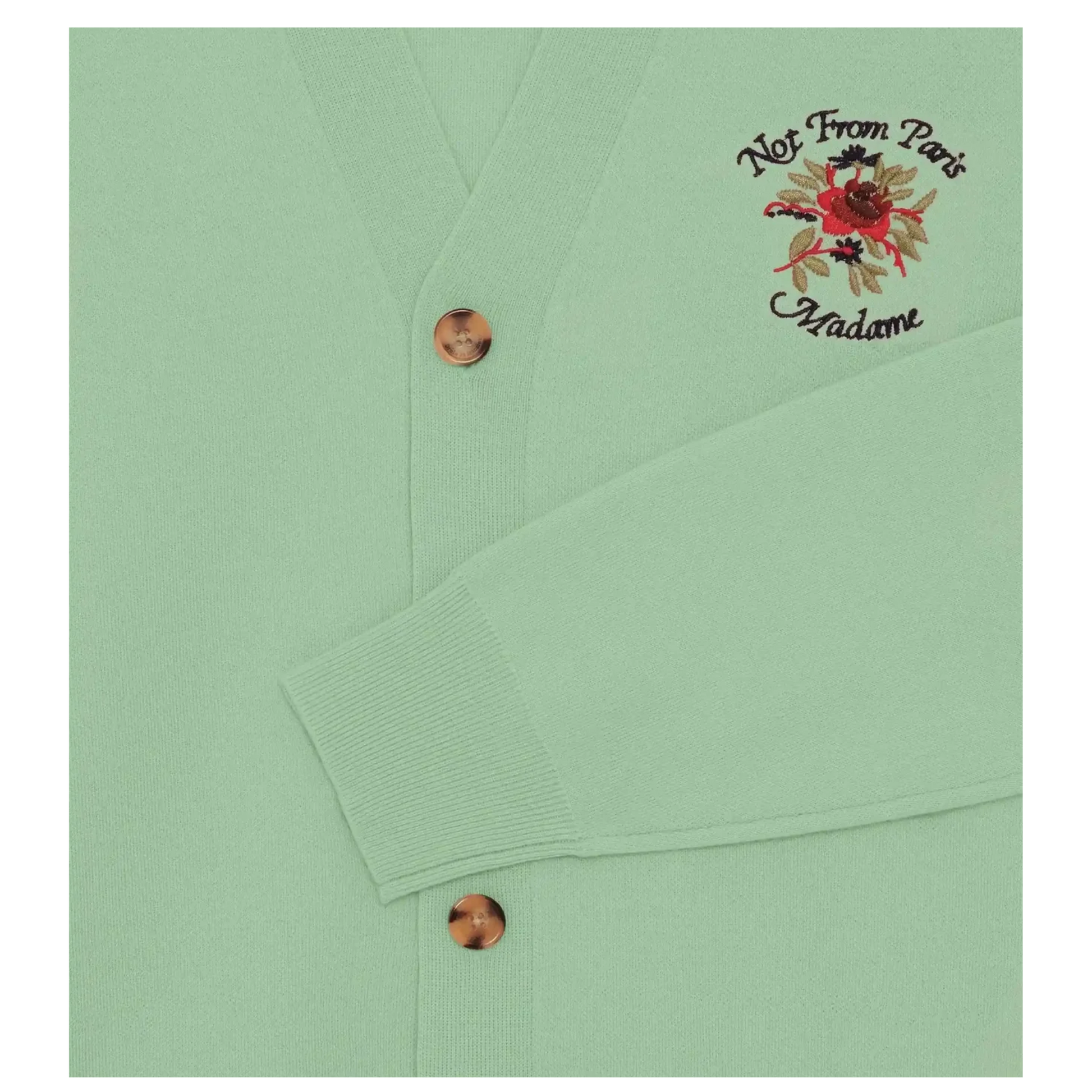 Cardigan Slogan Rose Green