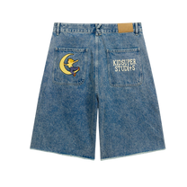 Patches Denim Long Short Dark Blue