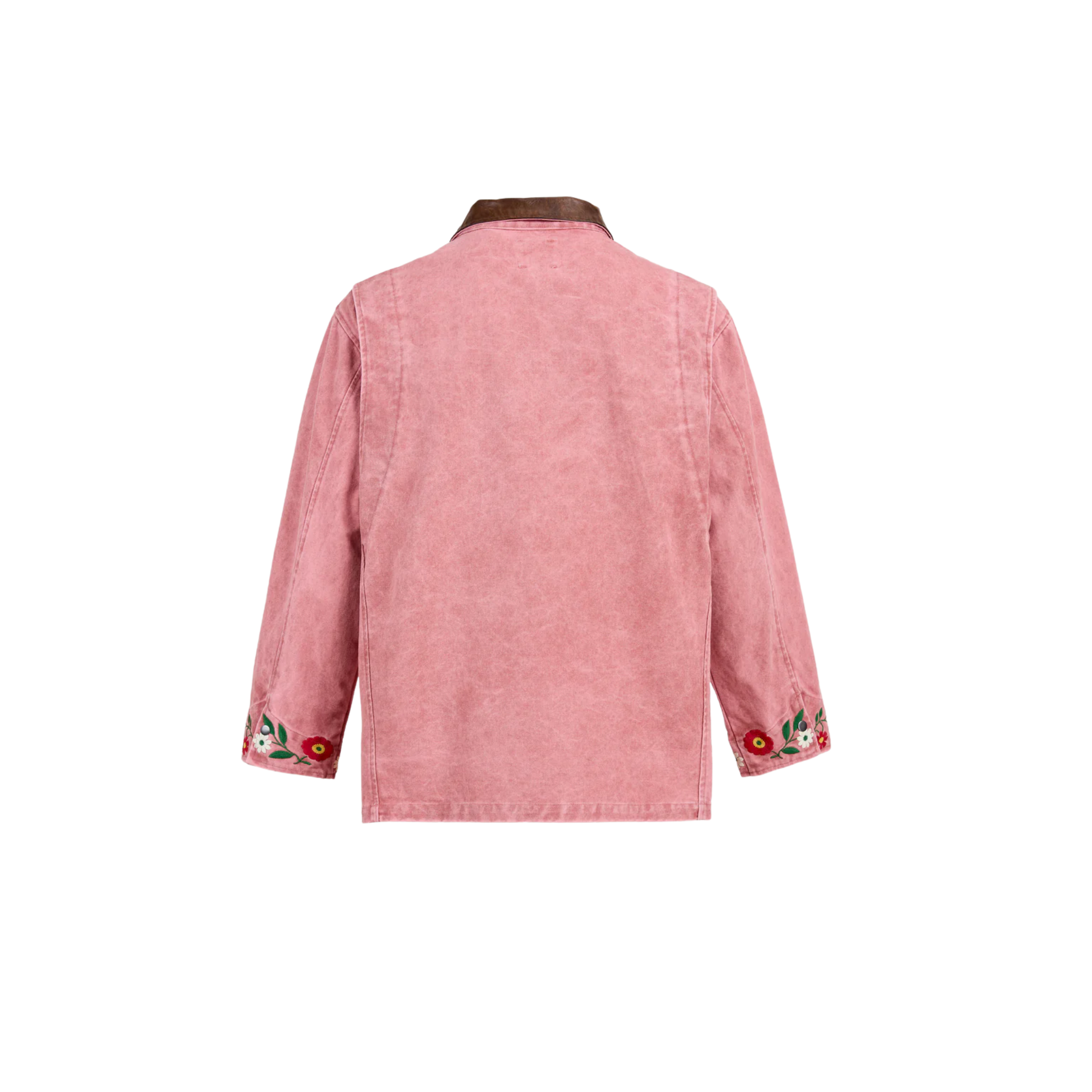 Canvas Embroidered Work Jacket Vintage Salmon