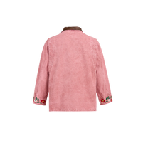 Canvas Embroidered Work Jacket Vintage Salmon