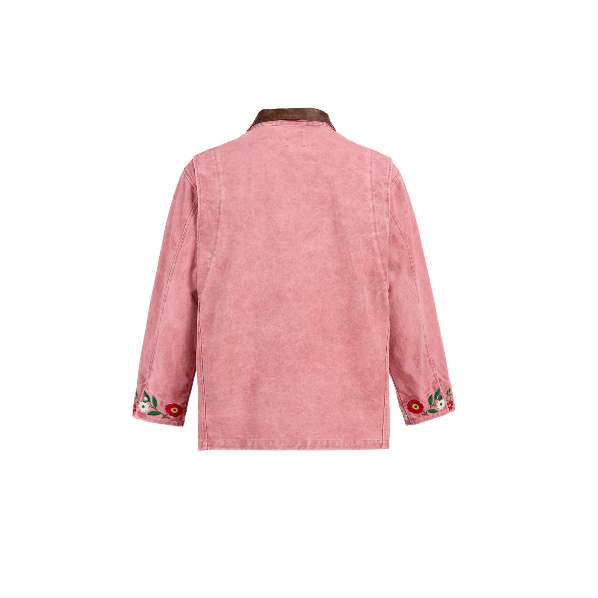 Canvas Embroidered Work Jacket Vintage Salmon