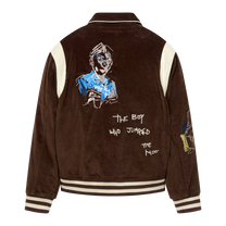 Washed Corduroy Embroidered Faces Jacket