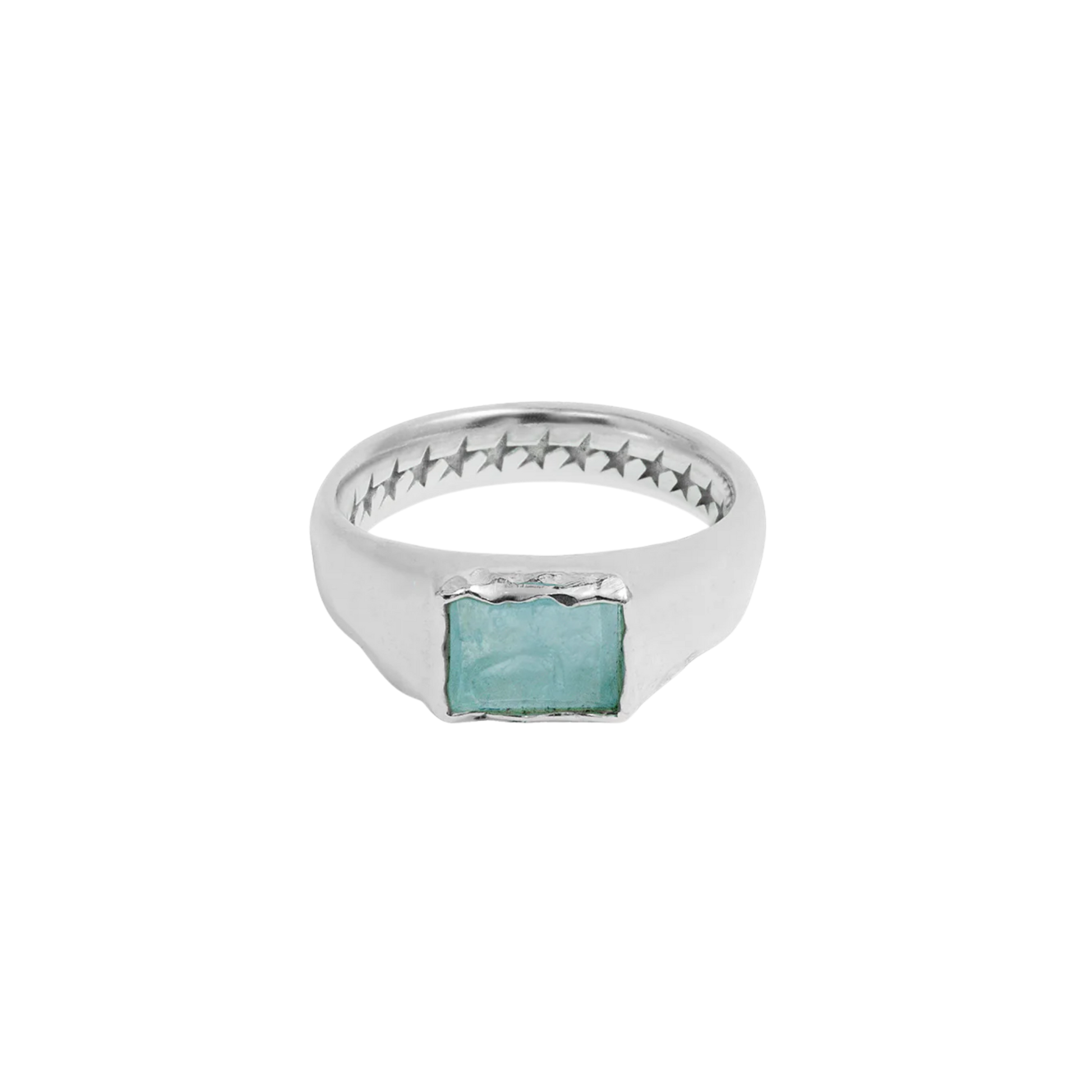 Rectangular Blue Stone Ring