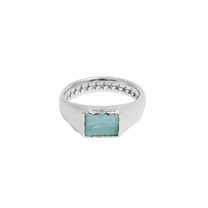 Rectangular Blue Stone Ring